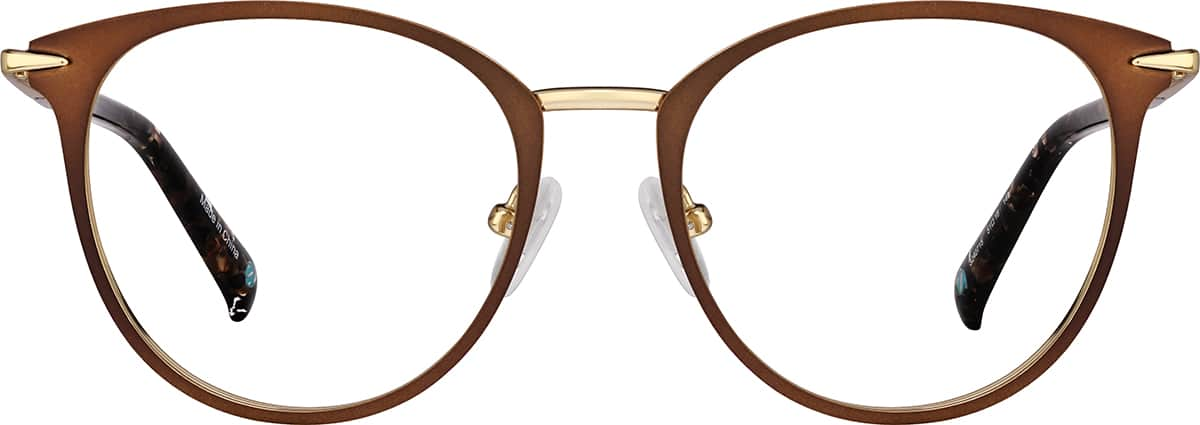 Front view of Round Glasses 3240715 in Brown