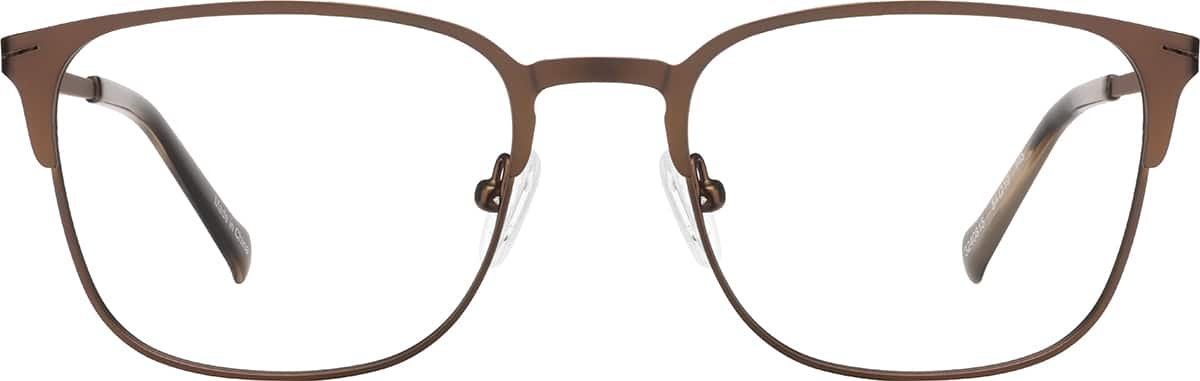 Front view of Square Glasses 3240815 in Brown