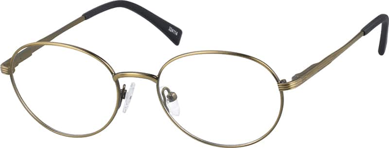 Angle view of Round Glasses 324114 in Gold