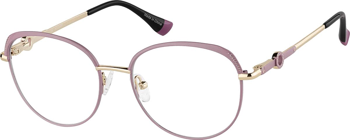 Angle view of Round Glasses 3241417 in Purple