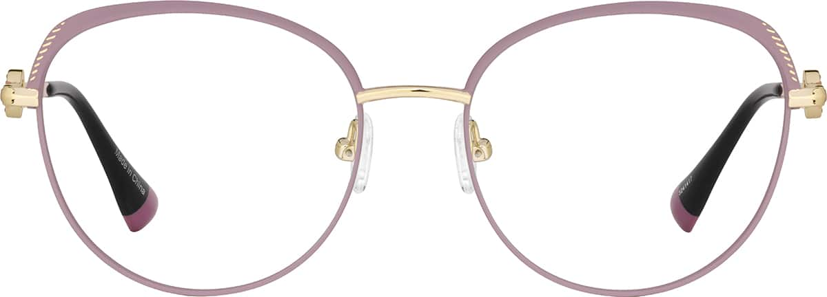 Front view of Round Glasses 3241417 in Purple