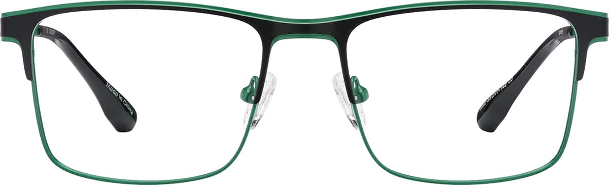 Front view of Rectangle Glasses 3241524 in Green