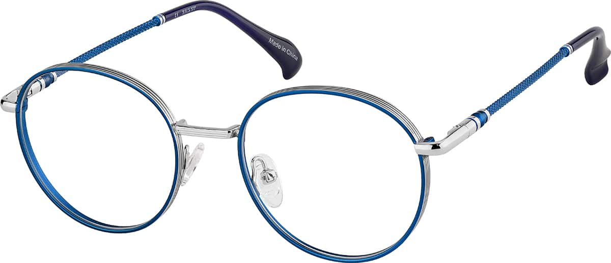 Angle view of Round Glasses 3241616 in Blue