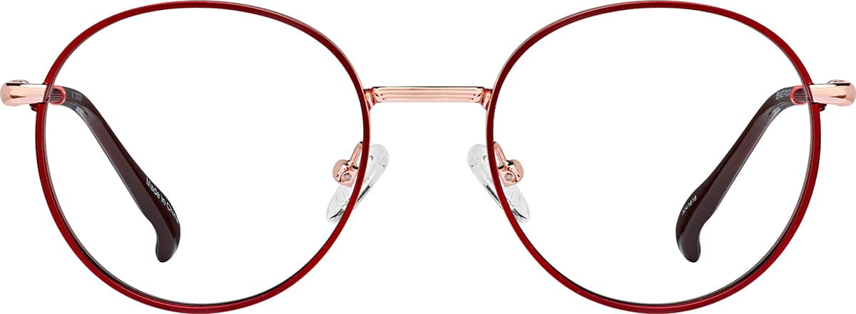 Front view of Round Glasses 3241618 in Red