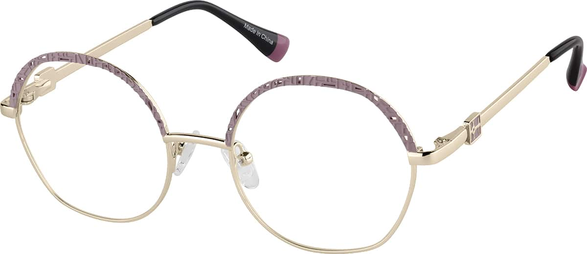 Angle view of Round Glasses 3241819 in Pink