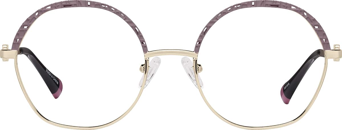 Front view of Round Glasses 3241819 in Pink