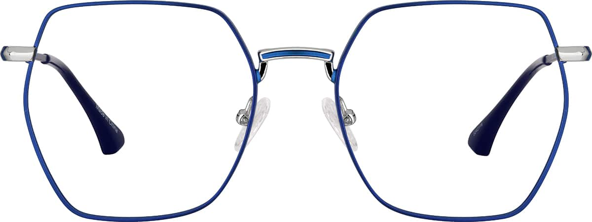 Front view of Geometric Glasses 3242116 in Navy