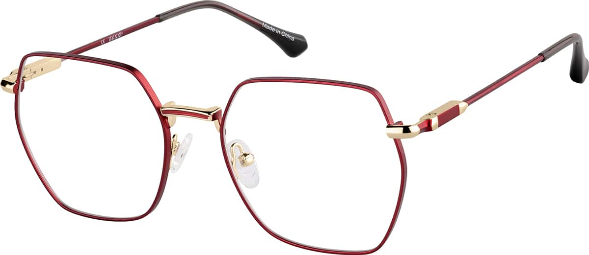 Angle view of Geometric Glasses 3242118 in Burgandy