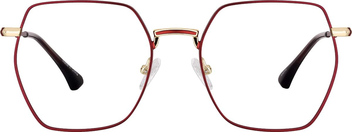 Front view of Geometric Glasses 3242118 in Burgandy