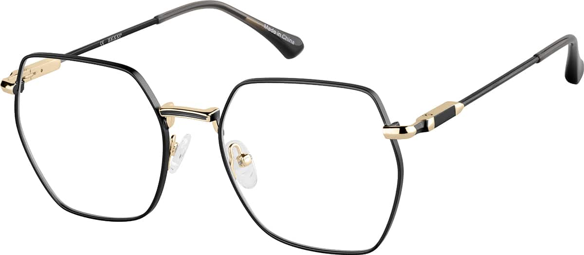 Angle view of Geometric Glasses 3242121 in Black