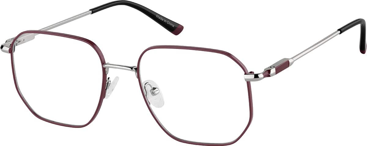 Angle view of Geometric Glasses 3242318 in Red