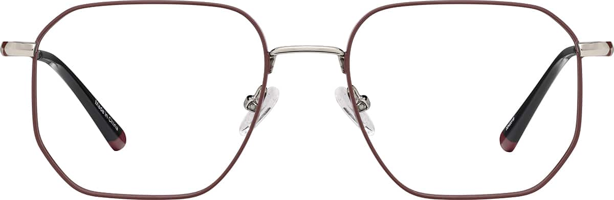 Front view of Geometric Glasses 3242318 in Red