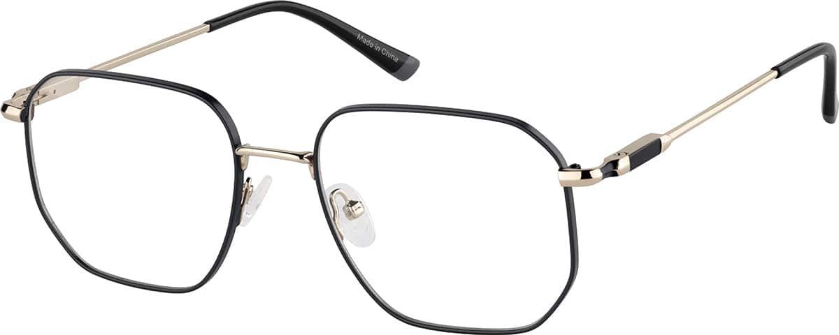 Angle view of Geometric Glasses 3242321 in Black