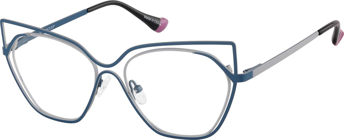 Angle view of Cat Eye Glasses 3242416 in Navy