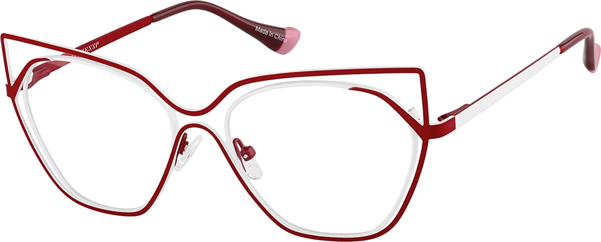 Angle view of Cat Eye Glasses 3242418 in Red