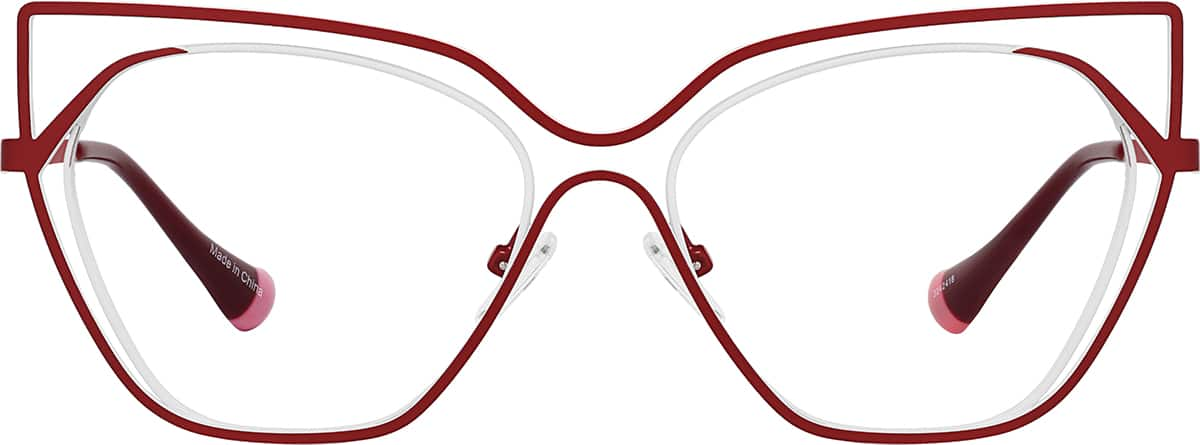 Front view of Cat Eye Glasses 3242418 in Red