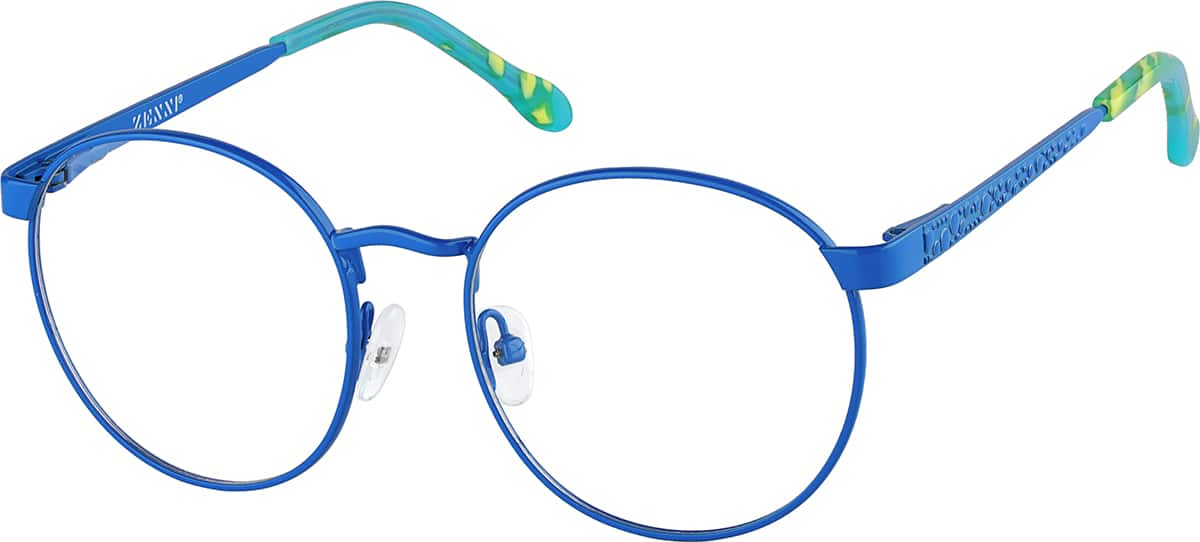 Angle view of Kids' Round Glasses 3242616 in Blue