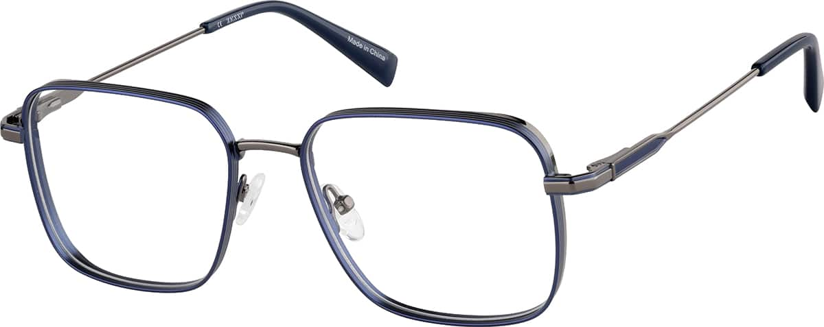 Angle view of Square Glasses 3242716 in Blue