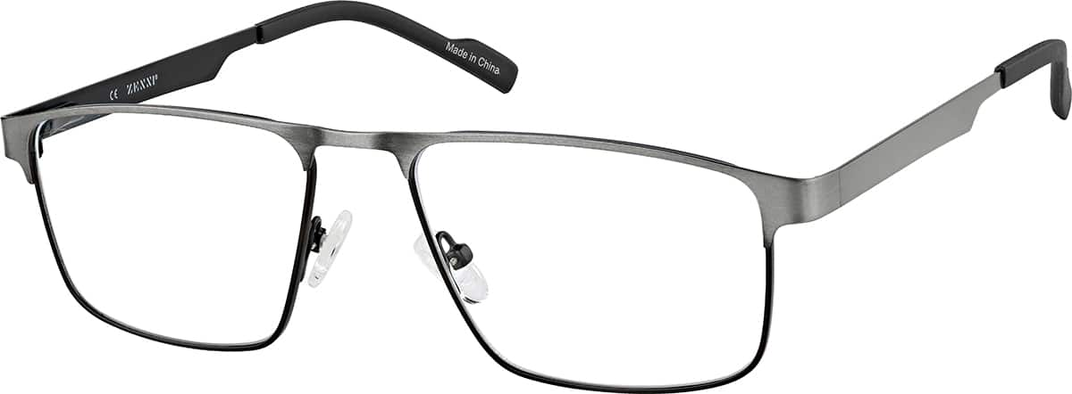 Angle view of Rectangle Glasses 3242812 in Gunmetal