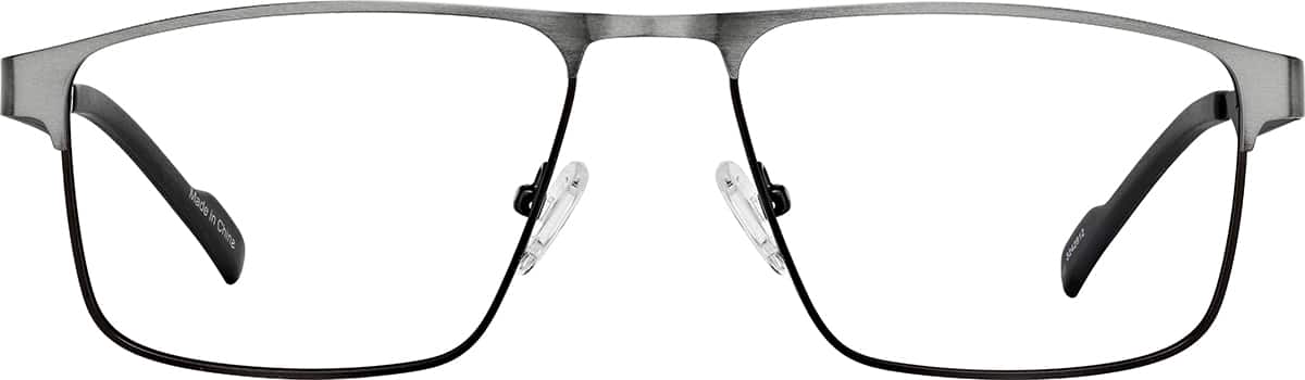 Front view of Rectangle Glasses 3242812 in Gunmetal