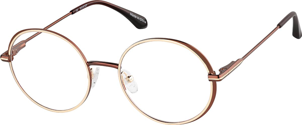 Angle view of Round Glasses 3243015 in Brown