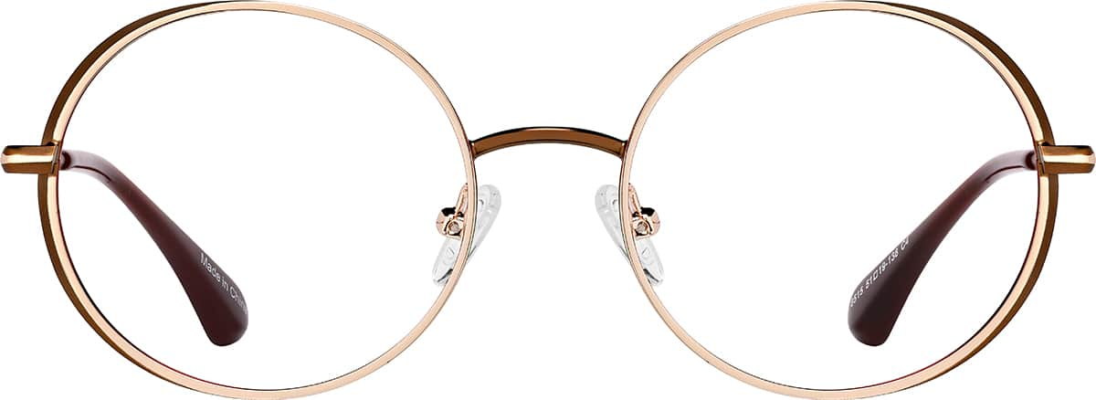 Front view of Round Glasses 3243015 in Brown