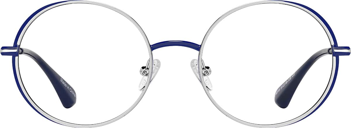 Front view of Round Glasses 3243016 in Blue