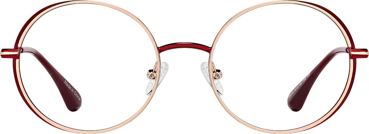 Front view of Round Glasses 3243018 in Red