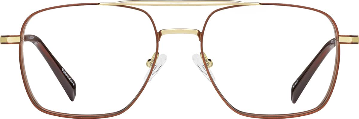 Front view of Aviator Glasses 3243115 in Brown