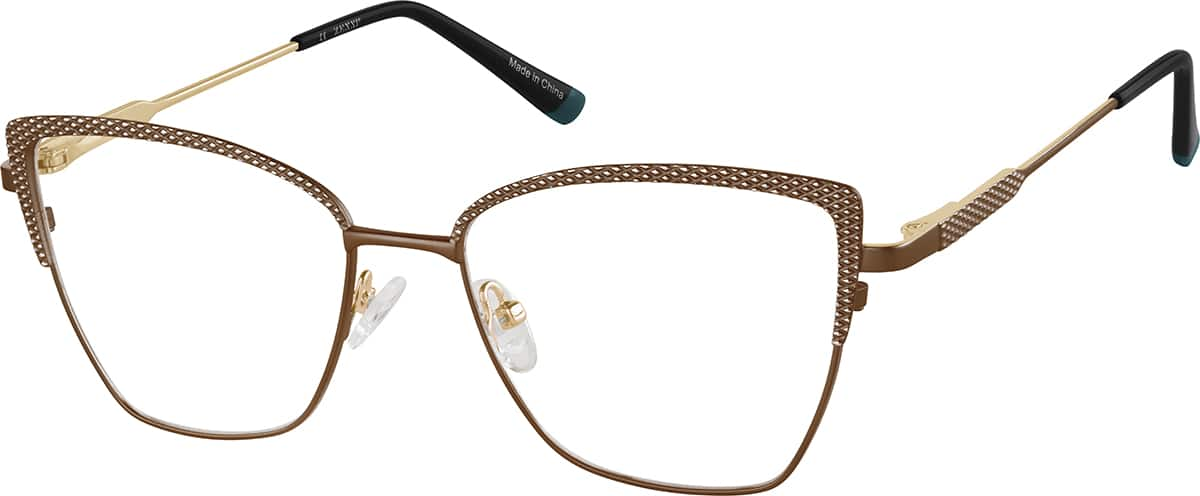 Angle view of Cat-Eye Glasses 3243415 in Brown