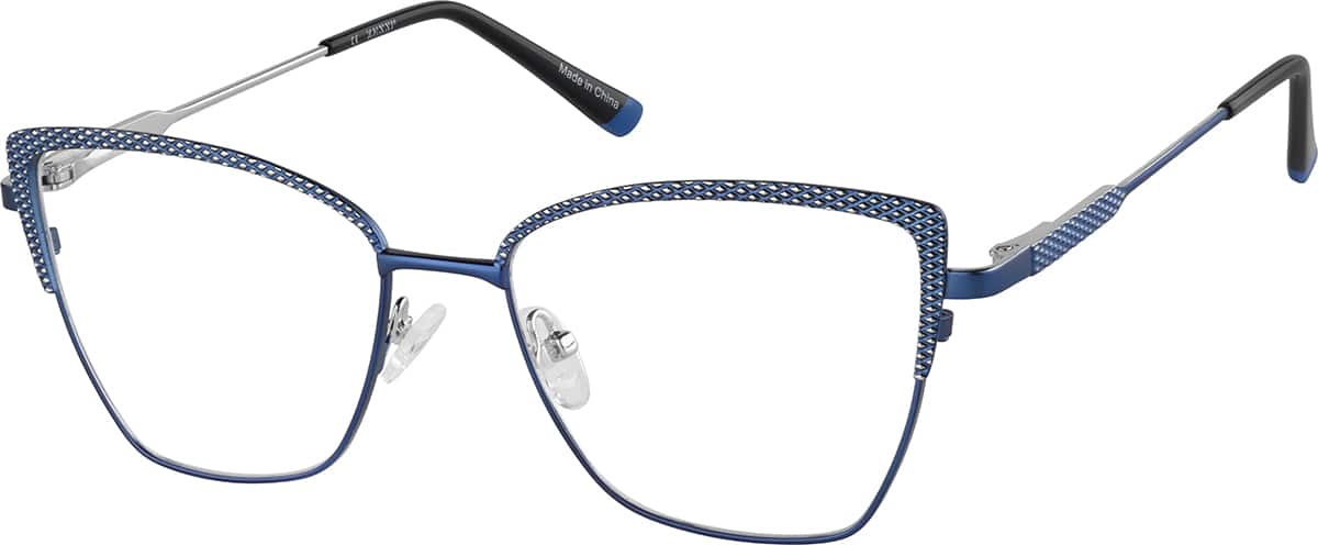 Angle view of Cat-Eye Glasses 3243416 in Blue