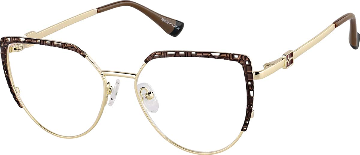 Angle view of Cat-Eye Glasses 3243515 in Brown