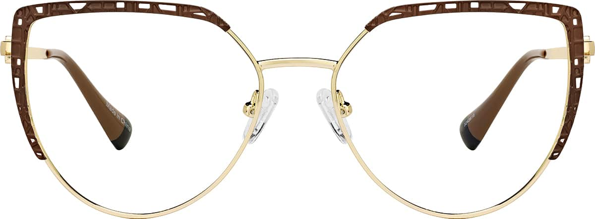 Front view of Cat-Eye Glasses 3243515 in Brown