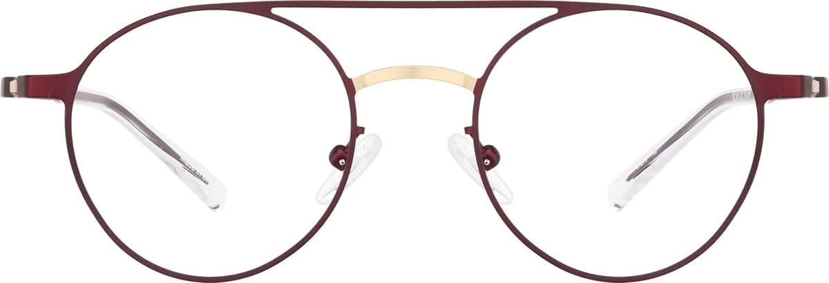 Front view of Round Glasses 3244118 in Red