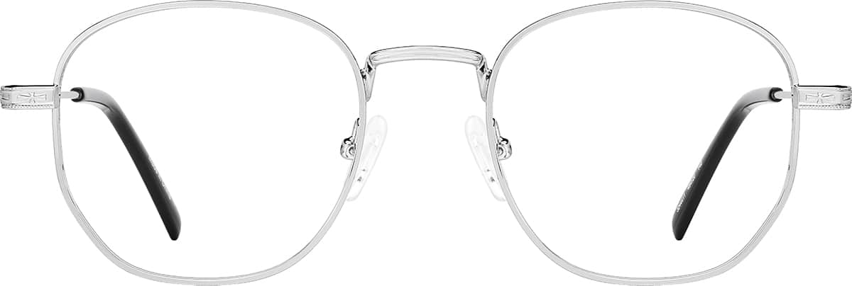 Front view of Square Glasses 3244411 in Silver