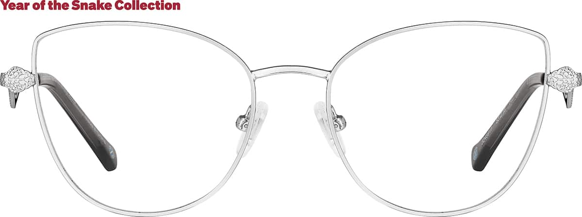 Front view of Square Glasses 3245911 in Silver