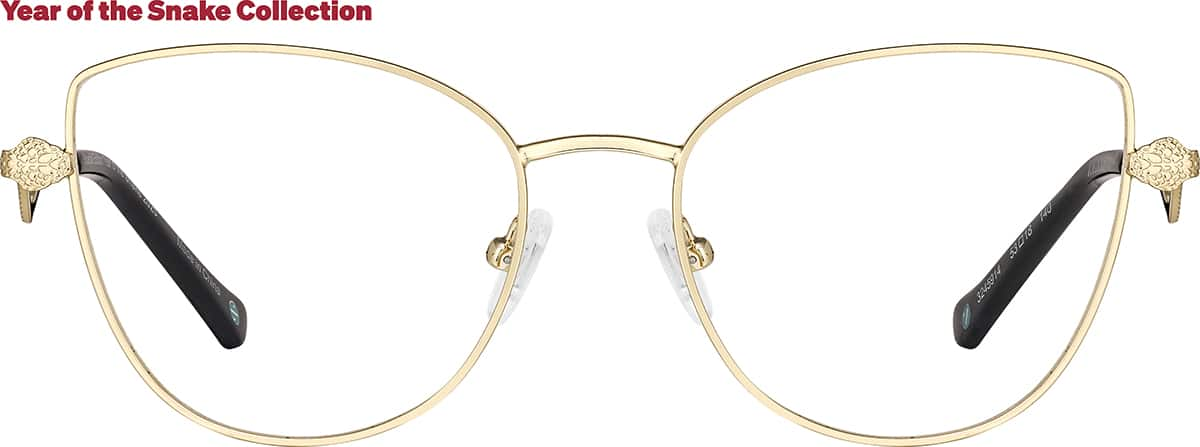 Front view of Square Glasses 3245914 in Gold