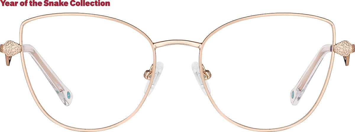 Front view of Square Glasses 3245919 in Rose Gold