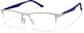Angle view of Rectangle Half Rim Glasses 3246611 in Silver thumbnail