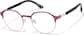 Angle view of Leo Zodiac Browline Glasses 3247217 in Gold / Deep Burgundy  thumbnail