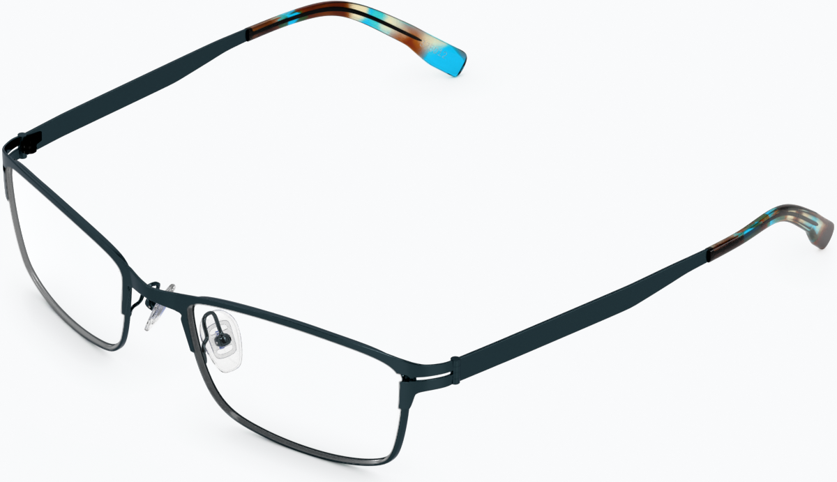 Angle view of Rectangle Glasses 325024 in Forest Green thumbnail