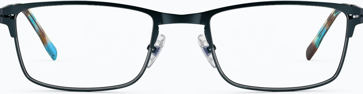 Front view of Rectangle Glasses 325024 in Forest Green thumbnail