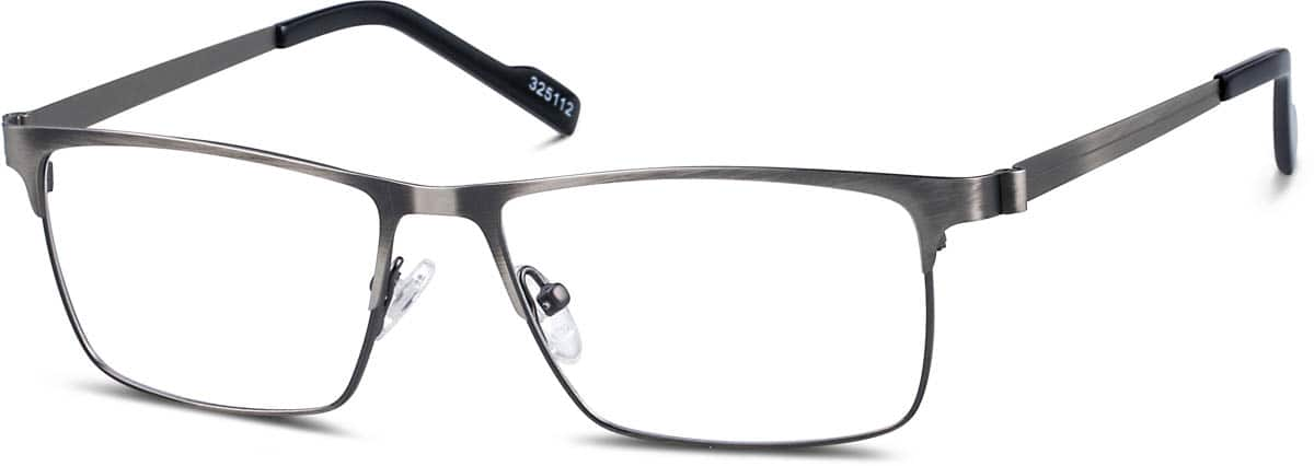 Angle view of Rectangle Glasses 325112 in Silver Gray