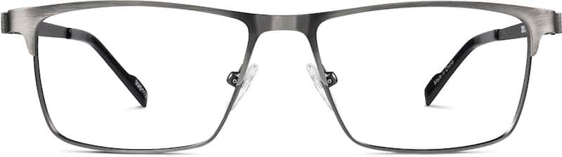 Silver Gray Rectangle Glasses