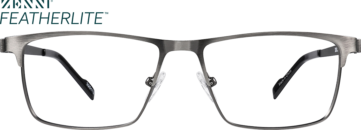 Silver Gray Rectangle Glasses