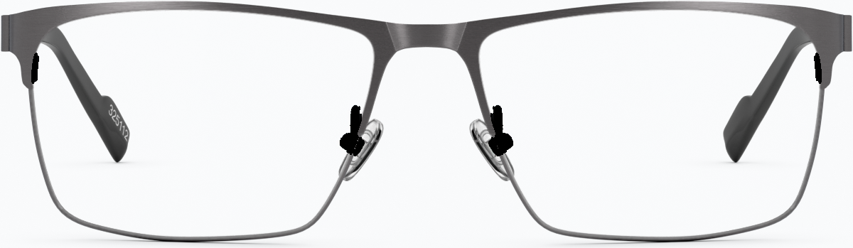 Front view of Rectangle Glasses 325112 in Silver Gray thumbnail