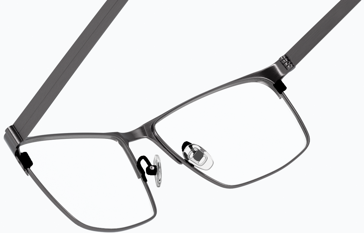 See-through view of Rectangle Glasses 325112 in Silver Gray thumbnail