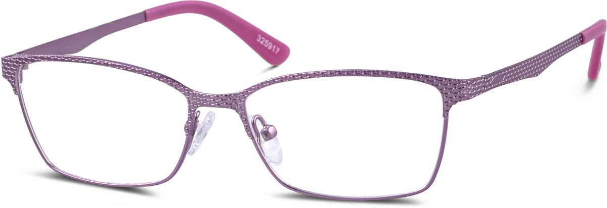 Angle view of Rectangle Glasses 325917 in Pink