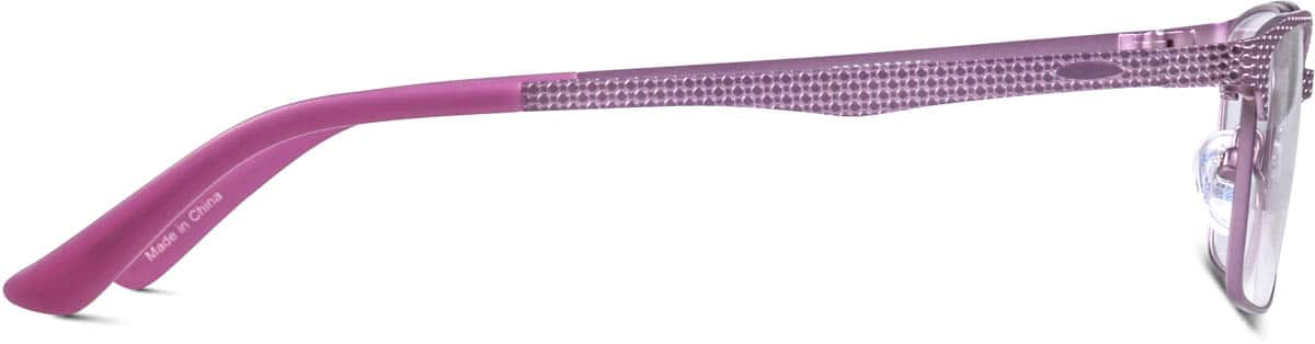 Side view of Rectangle Glasses 325917 in Pink