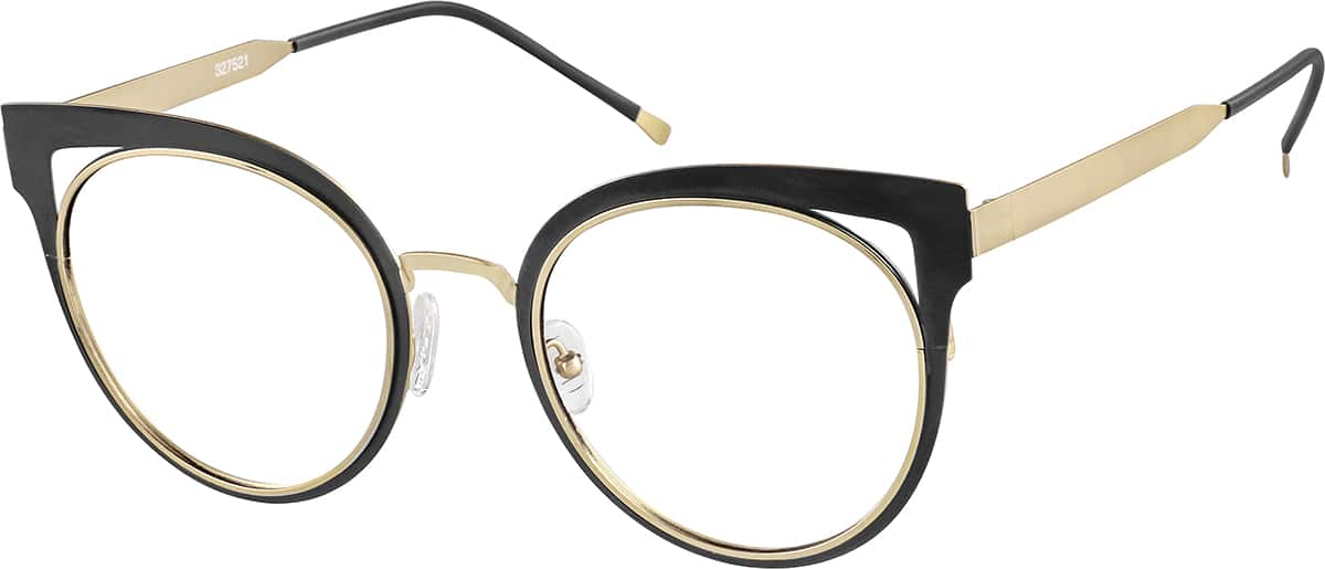 Angle view of Cat-Eye Glasses 327521 in Black